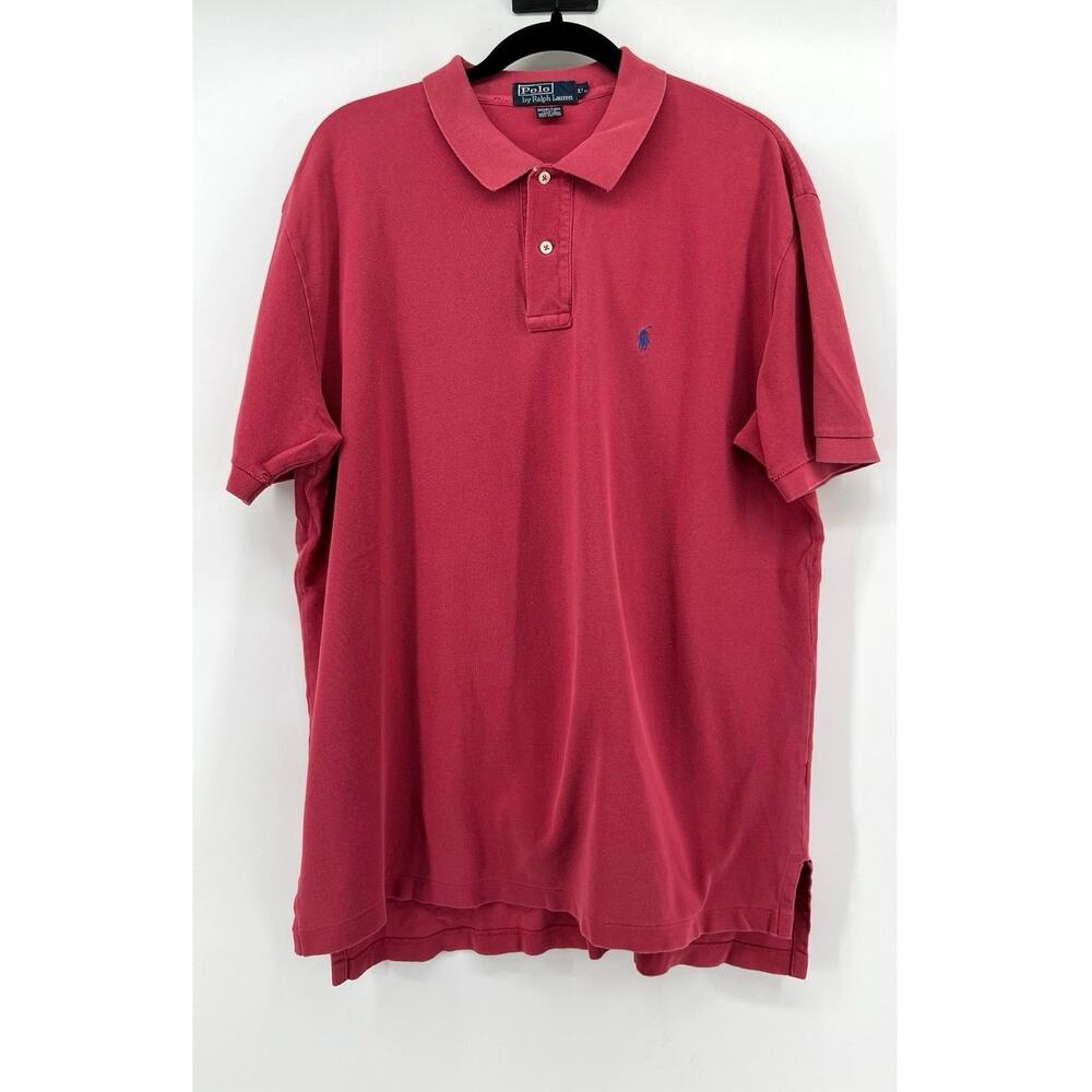 Vintage 90s Polo Ralph Lauren Red Polo Shirt Men's Size XL Short Sleeve